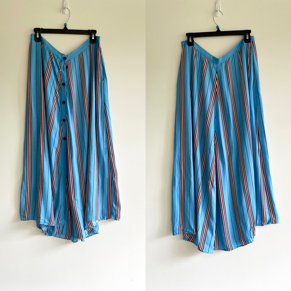 NEW Women’s H&M Stripped Midi Skirt Size Large - Picture 1 of 2